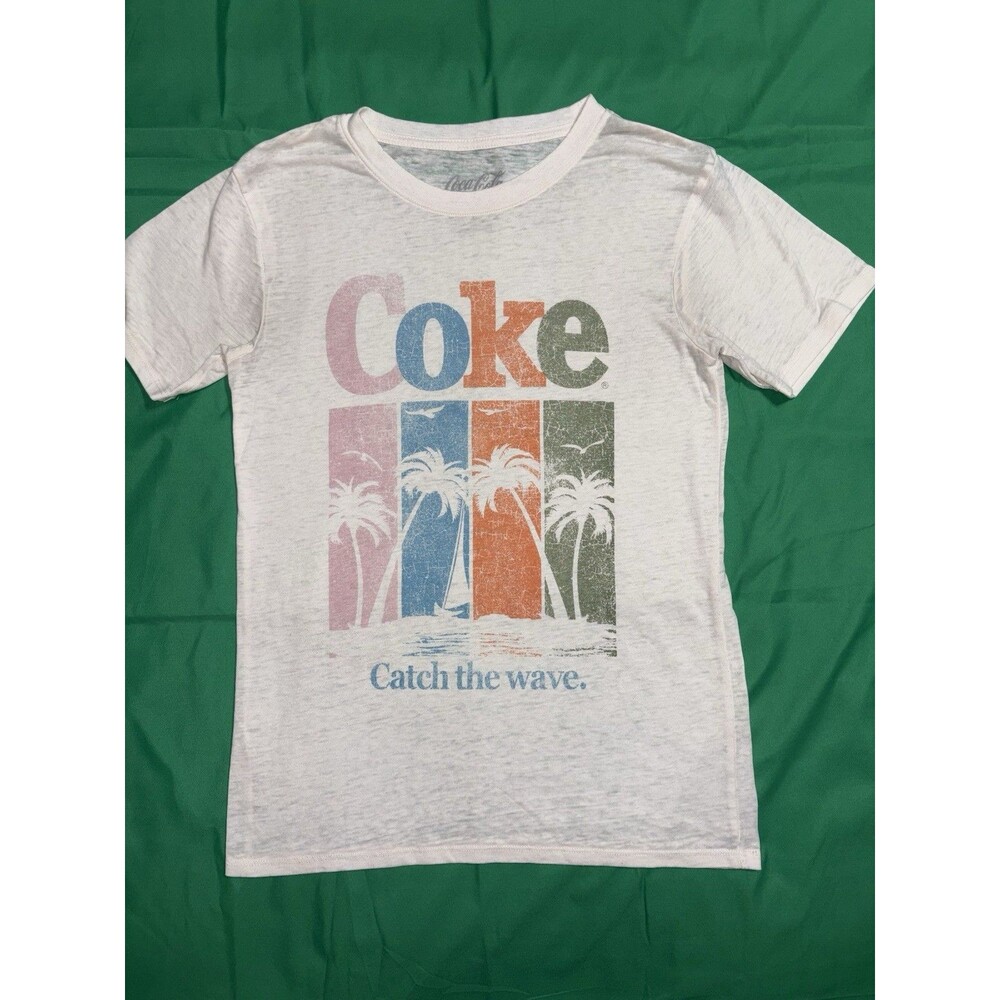 Coke Tee Womens Sz XS White Lightweight Babydoll Tee
